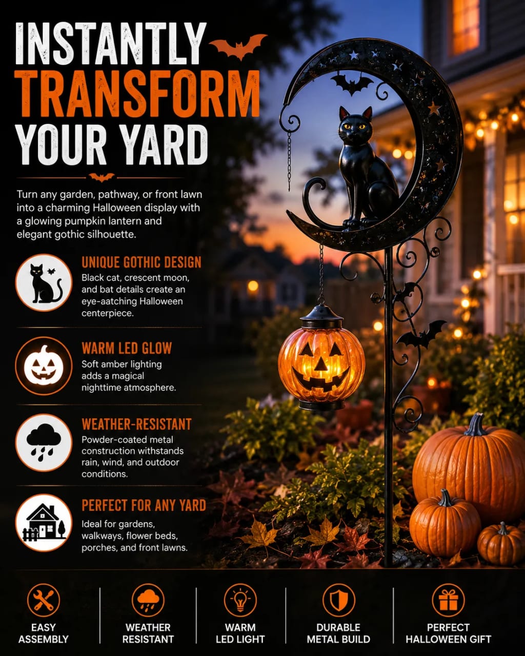 SpookyMoon™ — Cat & Pumpkin Lamp