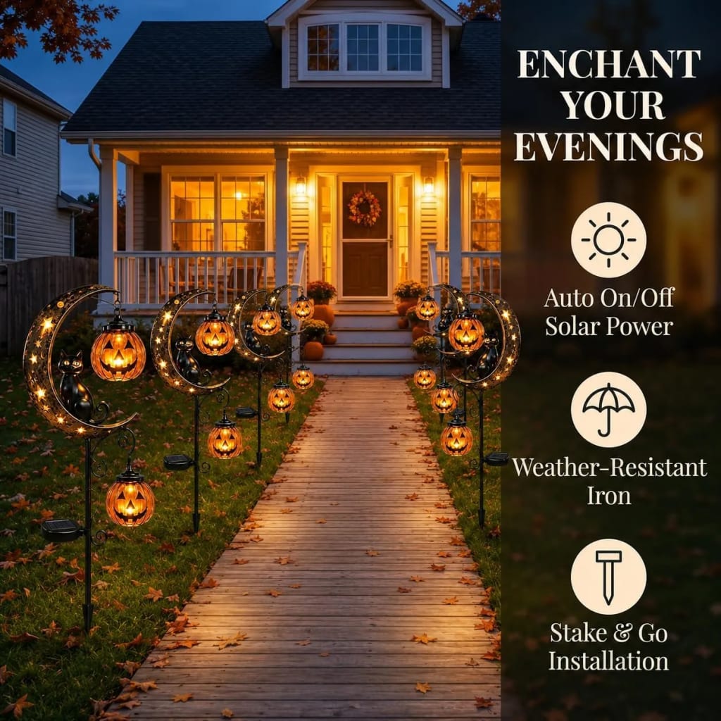 SpookyMoon™ — Cat & Pumpkin Lamp